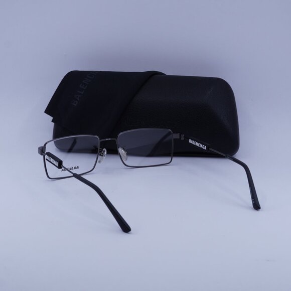 Balenciaga BB0118O 001 Rectangle Eyeglasses 56mm - Dark Grey - Picture 6 of 11